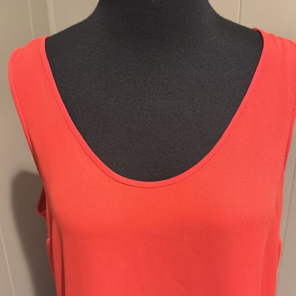 J. Crew deep orange drapey silky tank. Size 8. - Picture 2 of 4
